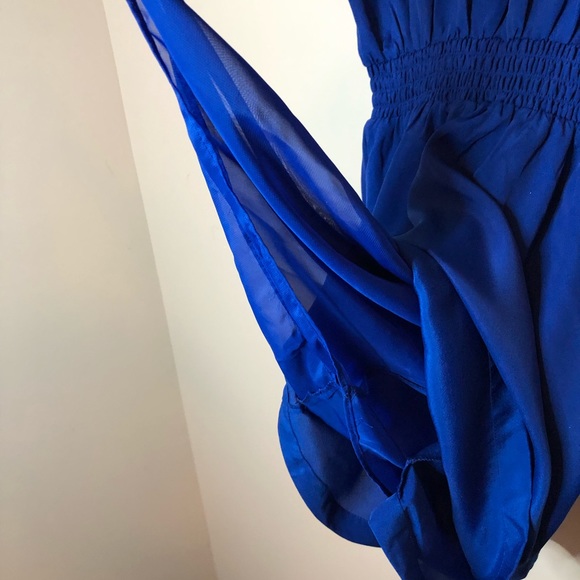 Blue ruched waistline dress | size S - Picture 6 of 8